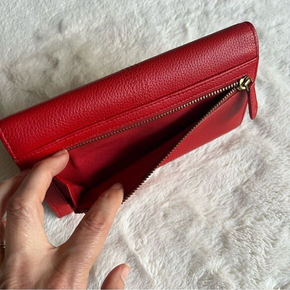 Timberland Leather RFID Flap Wallet Clutch Organizer, Cherry (Pebble) - Picture 15 of 16